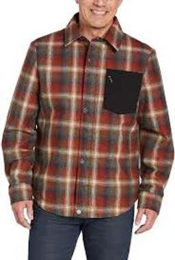 Pendleton Men's polyfill insulation wool blend shirt jacket plaid zip up Size XL